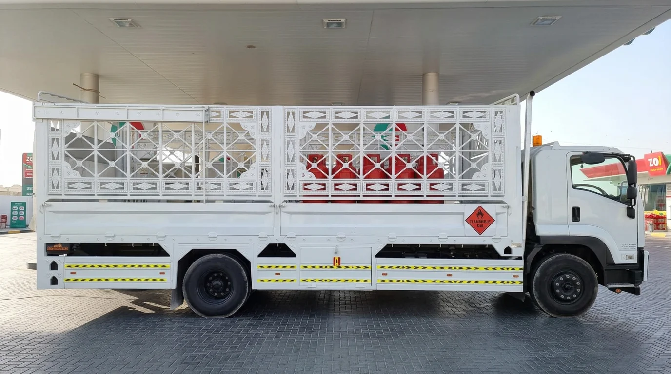 Gas cylinder transport truck